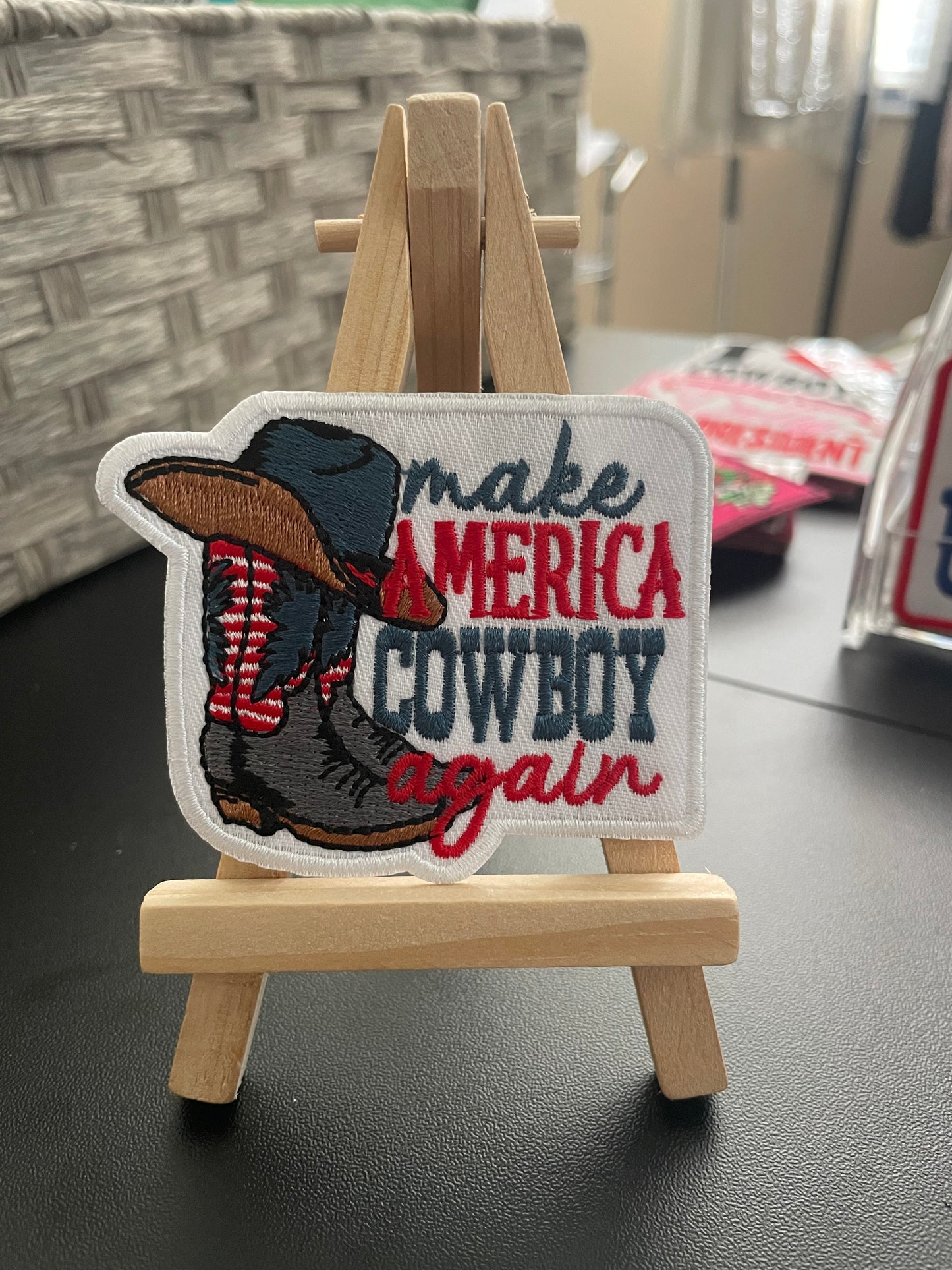 Make America cowboy again embroidered iron on patch