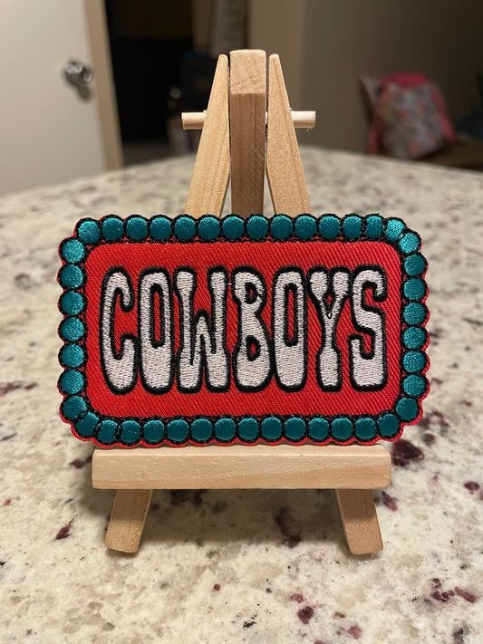 Cowboys with trim embroidered iron on patch