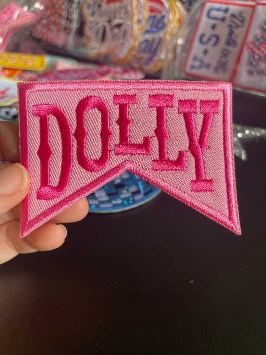 Dolly embroidered iron on patch