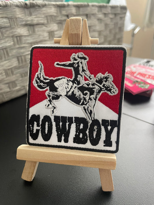 Cowboy embroidered iron on patch