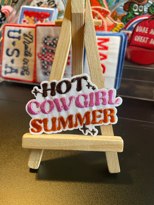 Hot cowgirl summer embroidered iron on patch