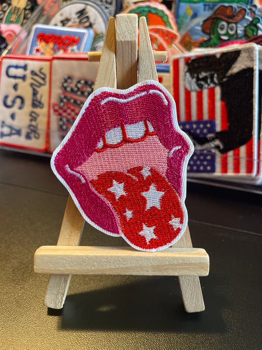 Mouth embroidered iron on patch