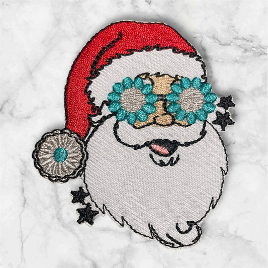 Santa turquoise glasses