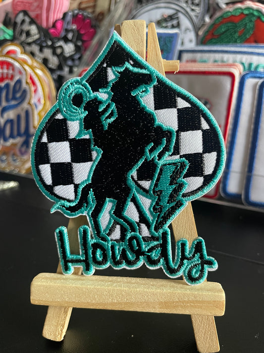 Spade howdy embroidered iron on patch