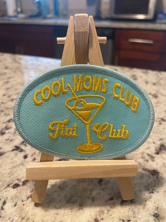 Cool moms tini embroidered iron on patch