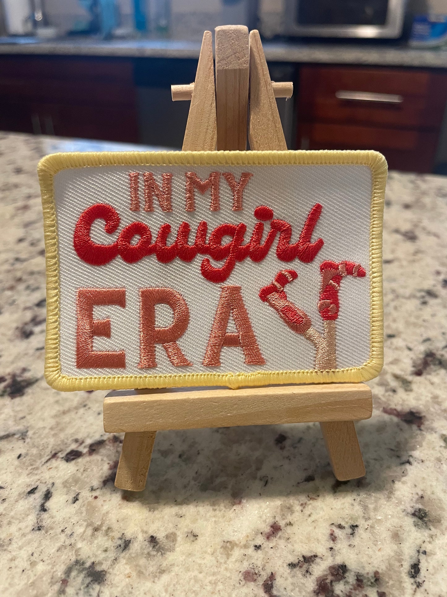 In my cowgirl era embroidered iron on patch