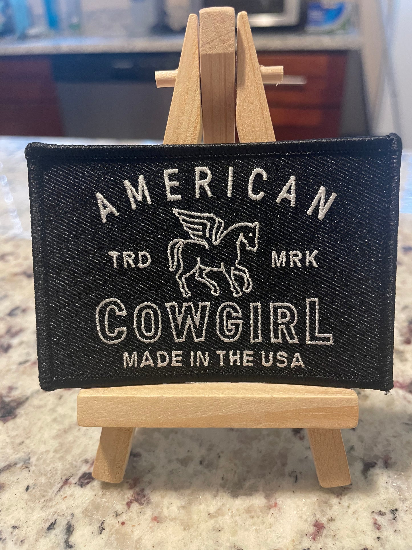 American Cowgirl embroidered iron on patch