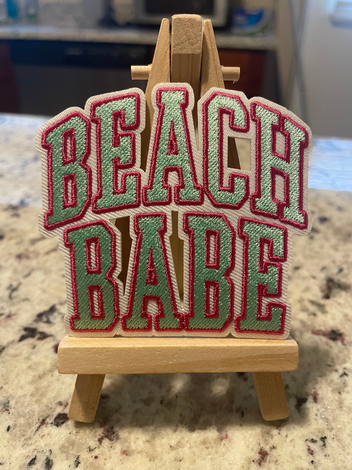 Beach babe embroidered iron on patch