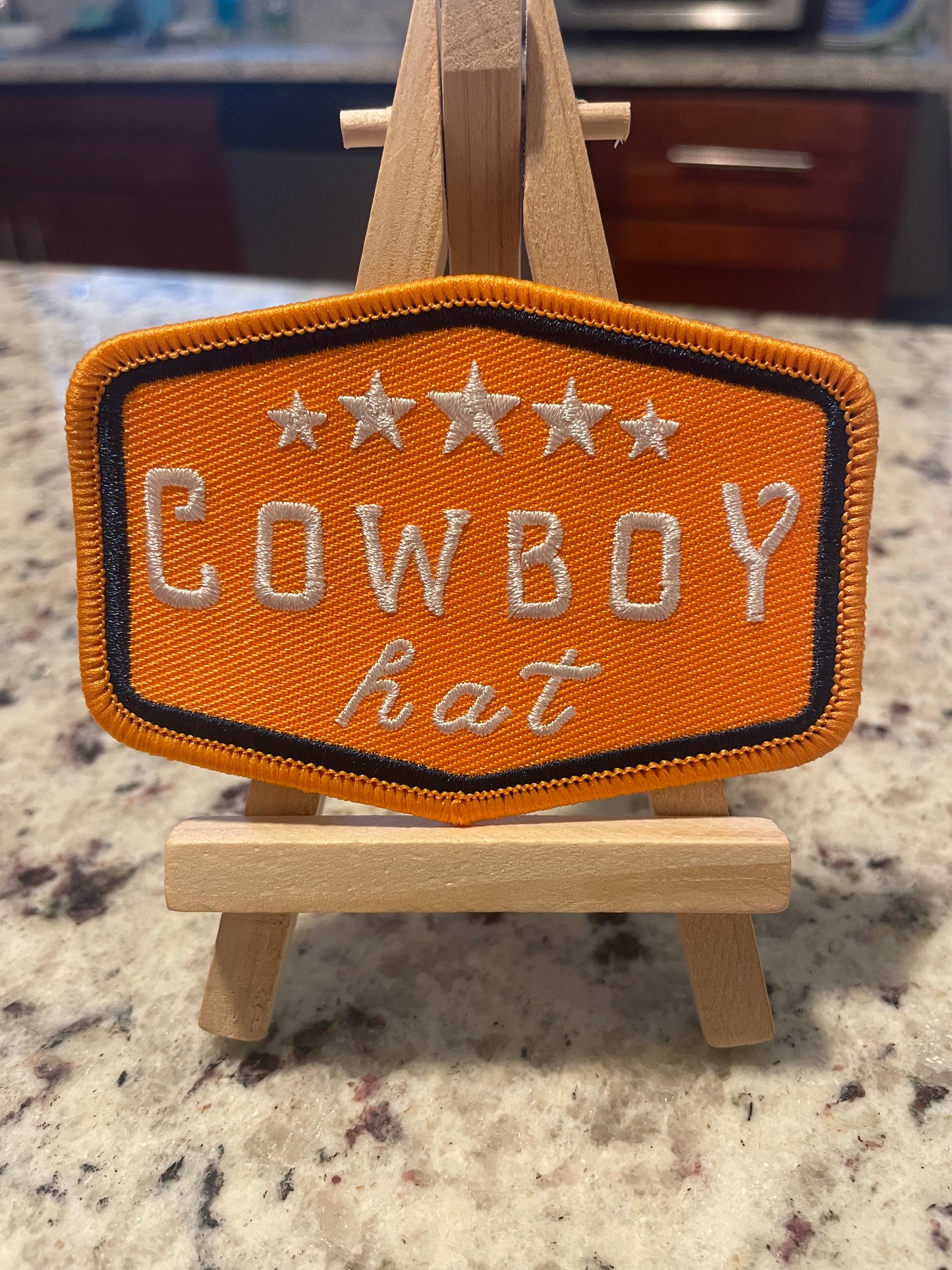 Cowboy hat embroidered iron on patch