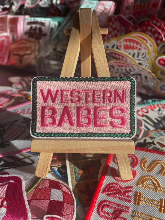 Western babes embroidered iron on patch