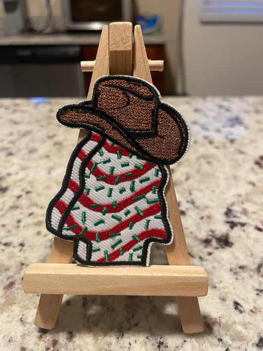 Christmas dessert with cowboy hat