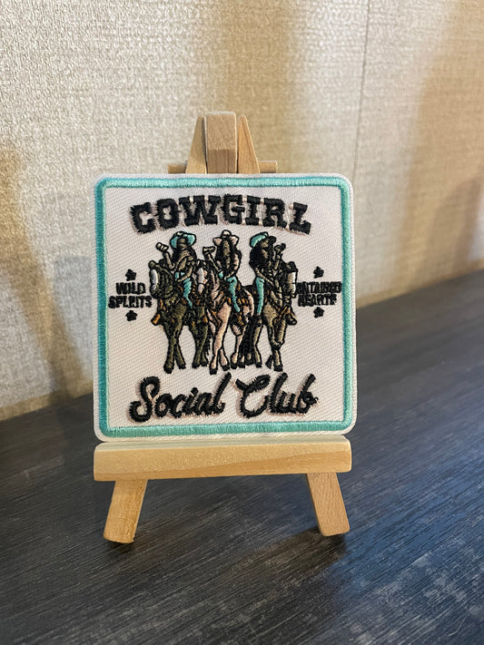 Cowgirl Social Club Embroidered iron on patch